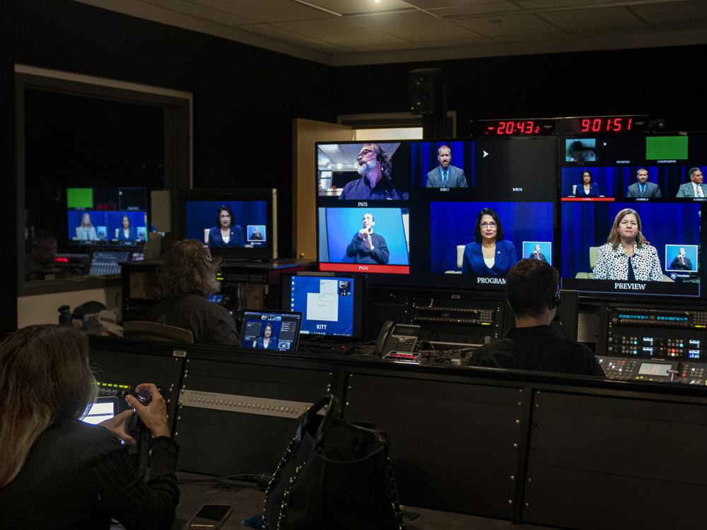WPSU Control Room during Faculty Staff town hall